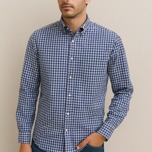 University Club Blue Gingham Button-Up Shirt
